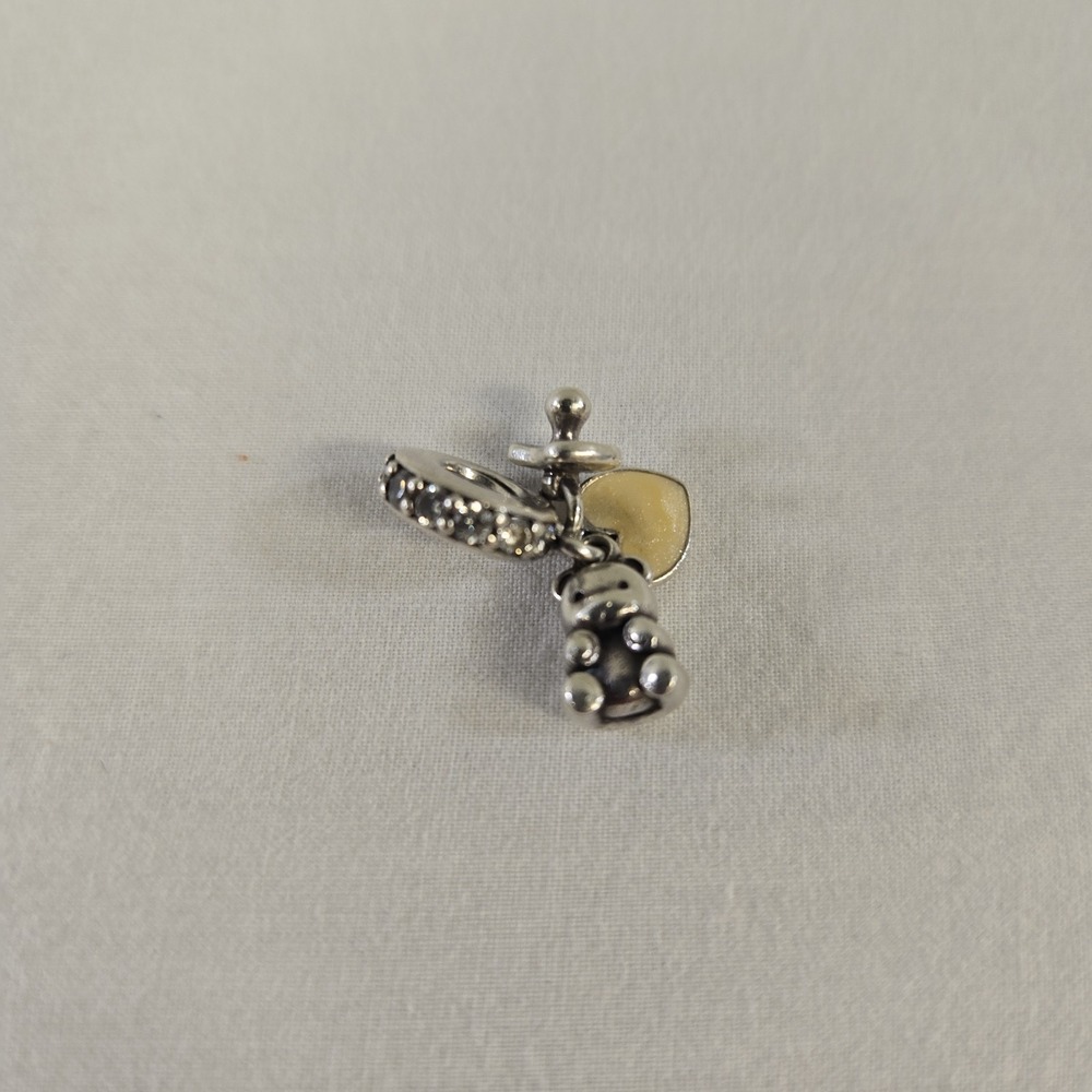 Pandora Baby Treasures Clear CZ Enamel and Sterling Silver Charm 792100CZ